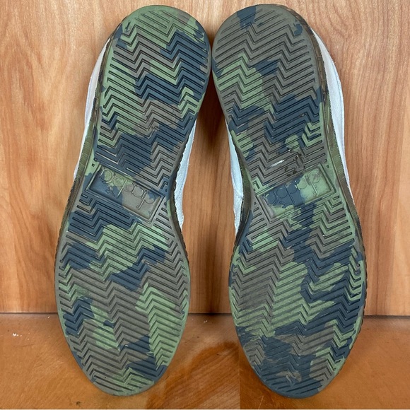 Mens 9.5 Diadora Game L Low Waxed Sneakers Leather White Green SEF1586 - Picture 7 of 8